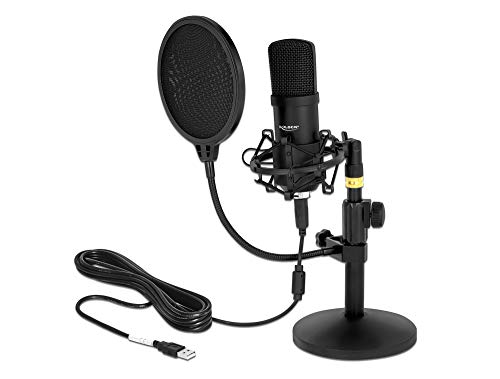 Delock Professionelles USB-Kondensator Mikrofon Set 192 kHz / 24 Bit für Podcasting und Gaming, 66300 von DeLOCK