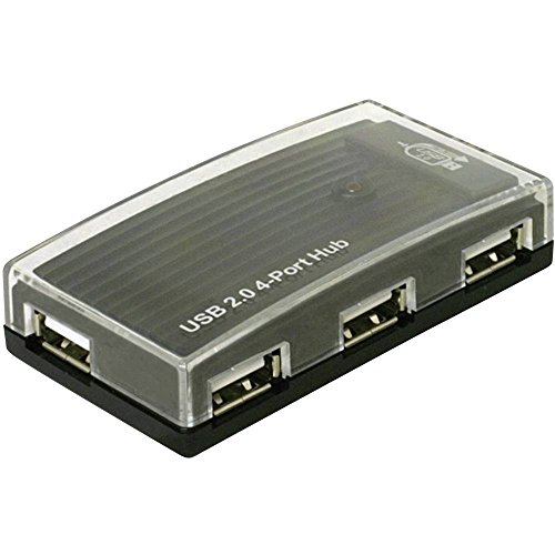 Delock USB 2.0 Externer Hub 4 Port, 61393, Schwarz von DeLOCK