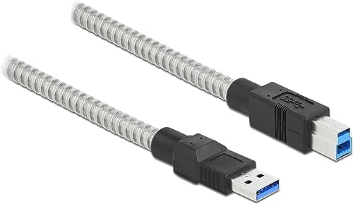 Delock USB 3.2 Gen 1 Kabel Typ-A Stecker zu Typ-B Stecker mit Metallmantel 1 m von DeLOCK