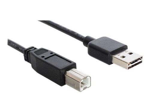 Delock USB-Kabel USB 2.0 USB-A Stecker, USB-B Stecker 1.00m Schwarz beidseitig verwendbarer Stecker, von DeLOCK