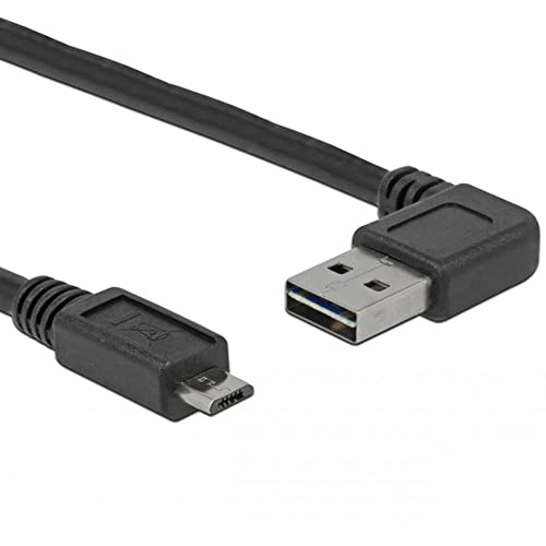 Delock USB-Kabel USB 2.0 USB-A Stecker, USB-Micro-B Stecker 1.00m Schwarz vergoldete Steckkontakte, von DeLOCK