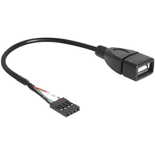 Delock USB-Kabel USB 2.0Pfostenstecker 4pol., USB-A Buchse 20.00cm Schwarz UL-zertifiziert, 1 Stück von DeLOCK