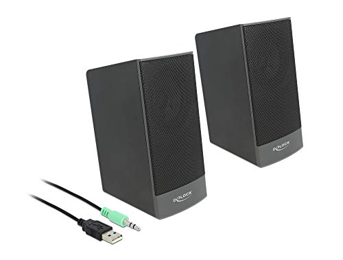 Delock USB Stereo 2.0 Lautsprecher mit 3,5 mm Klinke und USB Stromversorgung, 27001 von DeLOCK