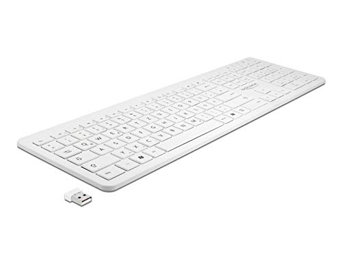 Delock USB Tastatur 2,4 GHz kabellos weiß (flach) von DeLOCK