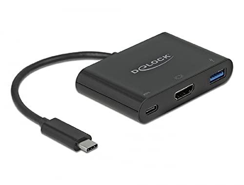 Delock USB Type-C Adapter zu HDMI 4K 30 Hz mit USB Typ-A und USB Type-C PD von DeLOCK
