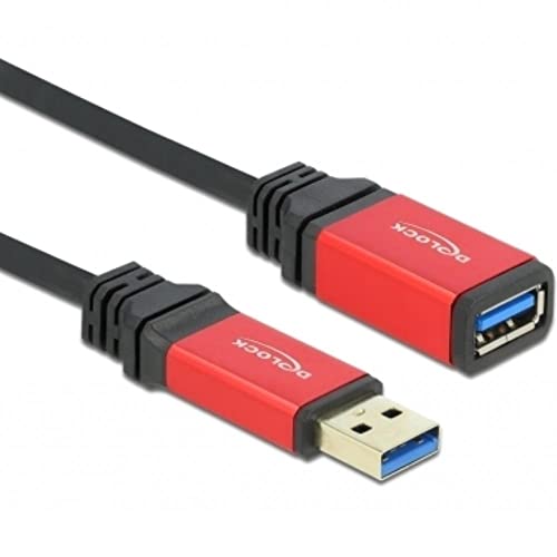 Delock Verlängerungskabel USB 3.0 Typ-A Stecker > USB 3.0 Typ-A Buchse 3 m Premium, 82754, Rot, Schwarz von DeLOCK