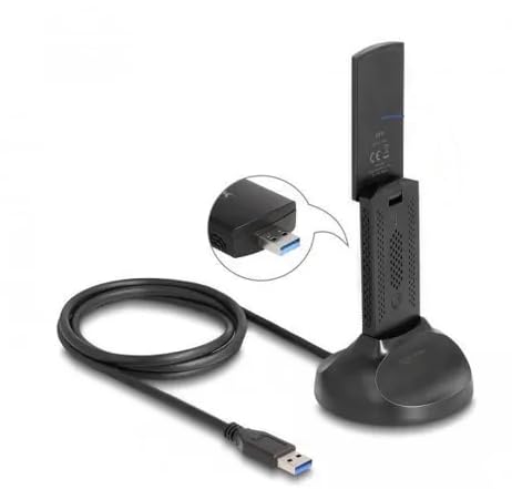Delock Wi-Fi 6 Dualband WLAN USB Adapter AX1800 (1201 + 574 Mbps) von DeLOCK