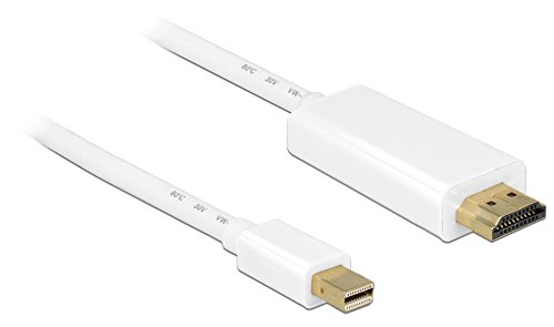 Delock mini Displayport 1.1 Kabel für Apple (3m, Stecker auf HDMI-A Stecker, Full HD, 1920x1080 Pixel) weiß von DeLOCK