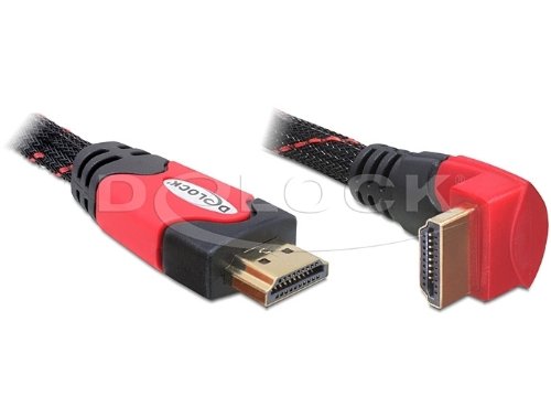 High-Speed-HDMI®-Kabel mit Ethernet, Winkelstecker unten, vergoldete Stecker, 3m, Delock® [82687] von DeLOCK