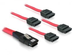 Kabel, mini SAS 36 Stecker zu 4x SATA 7pin (SFF 8087 - 4x SATA) 1m, Delock® [83074] von DeLOCK