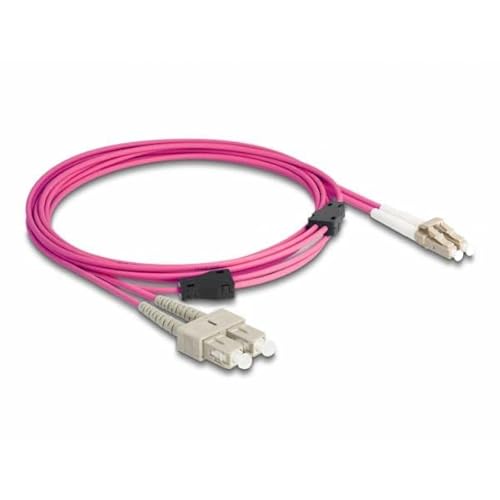 LWL Kabel mit Metallarmierung LC Duplex zu SC Duplex Multimode OM4 3 m von DeLOCK