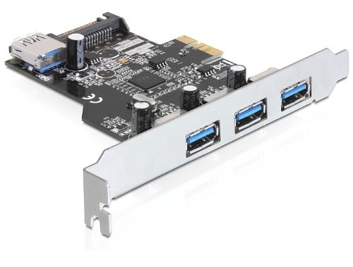 Schnittstellenkarte PCI Express an USB 3.0 3x extern 1x intern + LP SATA Power VIA, Delock® [89301] von DeLOCK