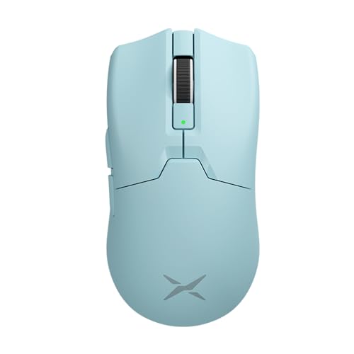 DeLUX M800Ultra Gaming Maus Kabellos, 55g, Nordic 52840 MCU, 1000Hz Polling Rate, PAW3395 Sensor 26000DPI, bis zu 120 Stunden Akkulaufzeit, Tri-Mode, Huano Pink Schalter (Blau - 600mAh) von DeLUX