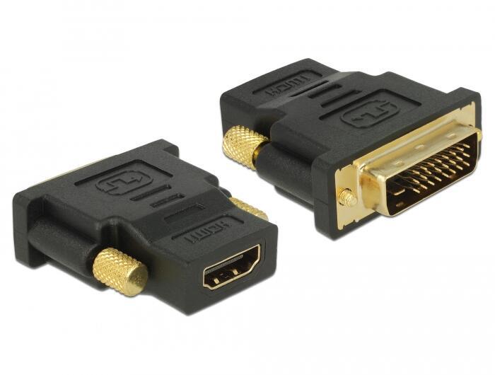 DeLOCK Adapter (DVI 24+1) Pin Stecker zu HDMI Buchse von DeLock