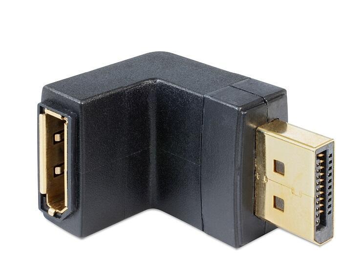 DeLOCK Adapter DisplayPort Stecker zu DisplayPort Buchse gewinkelt unten von DeLock