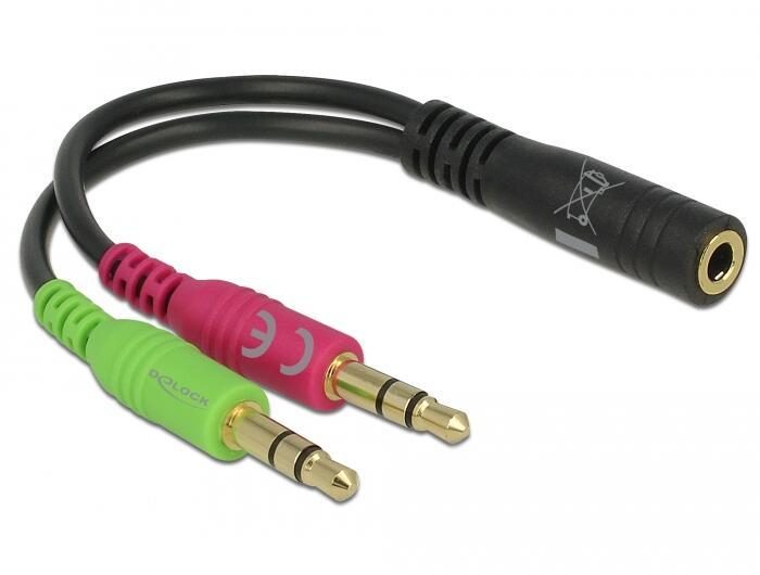 DeLOCK Audioadapter 3,5 mm 4 Pin Klinkenbuchse zu 3,5 mm 3 Pin Klinkenstecker von DeLock