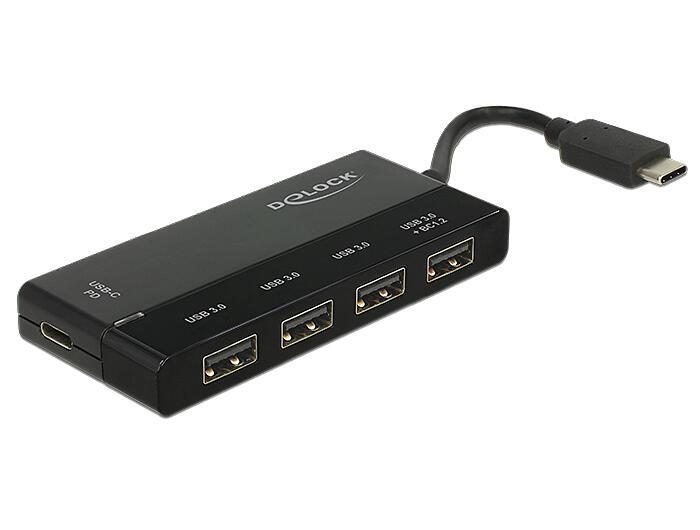 DeLOCK Externer USB Hub USB Type-C zu USB Type-A / USB Type-C PD von DeLock