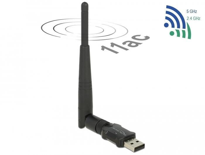 DeLOCK USB 2.0 WLAN Stick mit externer Antenne von DeLock