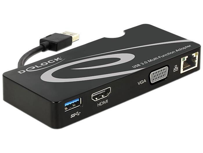 DeLOCK USB 3.0 Adapter zu HDMI / VGA + Gigabit LAN von DeLock