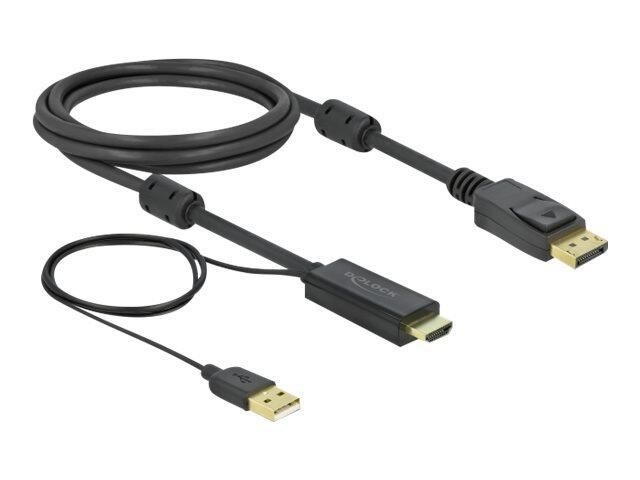 Delock HDMI zu DisplayPort Kabel 4K 30 Hz 2 m von DeLock