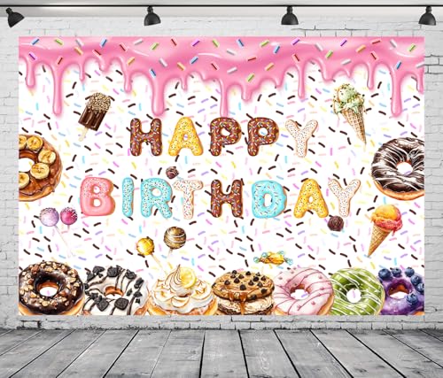 DePhoto Donut-Hintergrund für Geburtstag, Sweet One Streusel, Party-Hintergrund für Babyparty, Geburtstagsparty, Dekoration, Vinyl, 2,8 x 1,5 m DePhoto Donut-Hintergrund für Geburtstag, Sweet One Streusel, Party-Hintergrund für Babyparty, Geburtstagsparty, Dekoration, Vinyl, 2,8 x 1,5 m von DePhoto