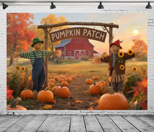 DePhoto Hintergrund für Herbst-Erntedankfest, Kürbis-Aufnäher, Herbsternte, ländliche Landschaft, Hintergrund für Baby, Geburtstag, Erntedankfest, Dekoration, Vinyl, 2,8 x 1,5 m DePhoto Hintergrund für Herbst-Erntedankfest, Kürbis-Aufnäher, Herbsternte, ländliche Landschaft, Hintergrund für Baby, Geburtstag, Erntedankfest, Dekoration, Vinyl, 2,8 x 1,5 m von DePhoto