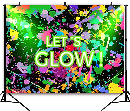 DePhoto Neonfarbener Hintergrund für Geburtstagsparty, Let's Glow Splatter, Fotografie-Hintergrund, Vinyl, Graffiti, Hip-Hop-Musik, Party-Hintergründe für Bilder, Neon-Partyzubehör, Dekorationsbanner DePhoto Neonfarbener Hintergrund für Geburtstagsparty, Let's Glow Splatter, Fotografie-Hintergrund, Vinyl, Graffiti, Hip-Hop-Musik, Party-Hintergründe für Bilder, Neon-Partyzubehör, Dekorationsbanner von DePhoto