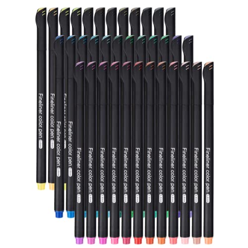DealKits Premium Fineliner Stifte Set 36 Farben Bullet Journal Stifte Set Feine Filzstifte 04mm Ideal für Kalligraphie Schreiben Zeichnen Einkaufslisten Notizen und Termine von DealKits