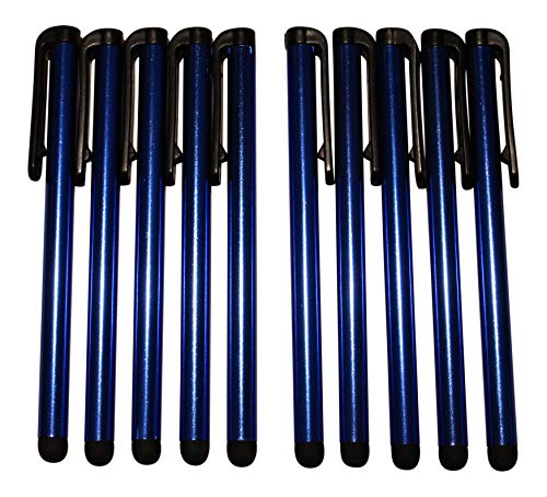 Dealbude24 - 10 Stück universal Touch Pen Eingabestift Pen für alle gängigen Smartphone und Tablet Stift Pen Touch Stylus für Handy Lang - Dunkel-Blau von Dealbude24