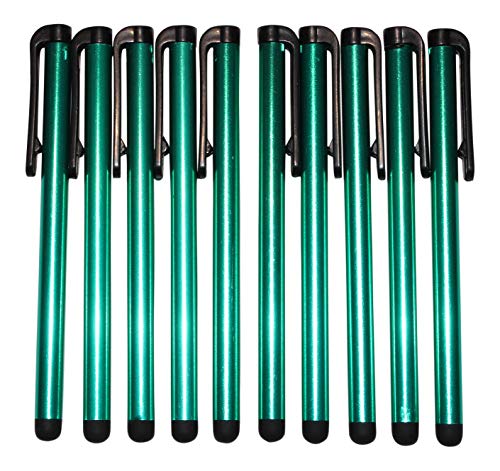 Dealbude24 - 10 Stück universal Touch Pen Eingabestift Pen für alle gängigen Smartphone und Tablet Stift Pen Touch Stylus für Handy Lang - Grün von Dealbude24