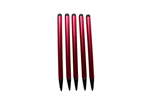 Dealbude24 5X Rot Stylus BedienStift Pen Display Touch Pen 2in1 Spitze für Handy, Tablet,PDA und Organizer Kunststoff von Dealbude24