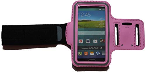 Fitness Sportarmband kompatibel für Samsung Galaxy A41, A51, A60, A90, M20 Armband Handy Oberarm Halter für Fitness, Joggen, Laufen Hülle Tasche Blank Groß Rosa von Dealbude24