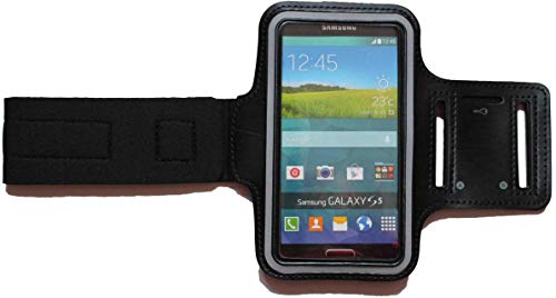 Fitness Sportarmband kompatibel für Samsung Galaxy A41, A51, A60, A90, M20 Armband Handy Oberarm Halter für Fitness, Joggen, Laufen Hülle Tasche Blank Groß Schwarz von Dealbude24