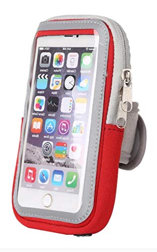 Sportarmband kompatibel für Huawei P30 Lite / P20 Lite / P10 Lite/P Smart Plus Armband Handy Halter Case für Training, Laufen, Joggen und Fitness - Dealbude24 Armtasche Groß Rot von Dealbude24