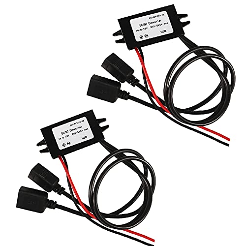 Dealikee 2 Stück DC 12V auf DC 5V 3A 15W Spannungswandler USB-Ausgangsnetzteil Spannungsregler Transformator von Dealikee