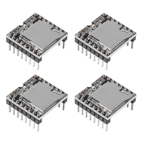 Dealikee 4PCS YX5200 DFPlayer Mini MP3 Player Audio Voice Module MP3 Voice Decode Board Supporting TF Card U-Disk IO/Serial Port/AD. von Dealikee