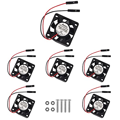 Dealikee 6 Stück Miniventilator für Raspberry Pi 5, Pi 4, Pi 3 B+, Pi 3B, Pi 2, 30x30x7mm Lüfter 3.3V 5V Hydrauliklager bürstenlos High Speed. von Dealikee