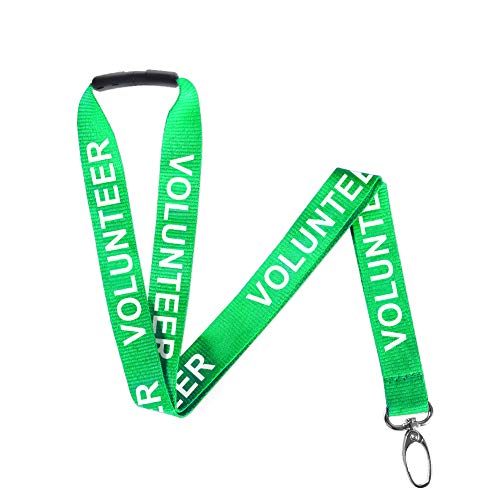 Dealikee 8 Stück Freiwillige-Schlüsselbänder mit Sicherheitsverschluss aus Kunststoff für Ausweise, Namensschilder (Grün) von Dealikee
