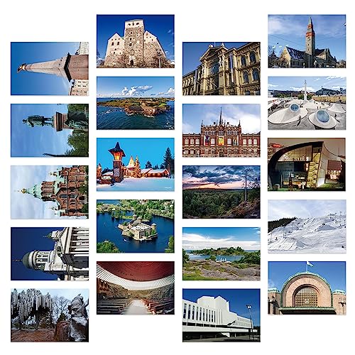 Dear Mapper Postkarten mit Finnland, Vintage-Landschaft, 20 Stück, Set aus der ganzen Welt, Grußkarten für Geschäftswelt, Reisen, Postkarte für Versand, Dekoration, Geschenk von Dear Mapper