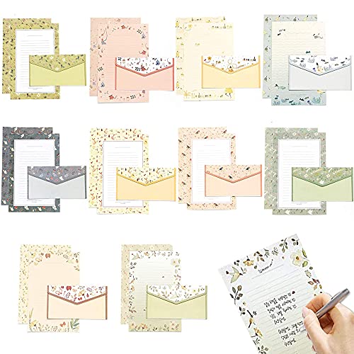90 Stück Briefpapier, Briefpapier Mit Umschlag, Briefpapier Liniert, Briefpapier Set, Mit 3 Umschlägen Und 6 Schreibpapieren, Für Herstellung Von Einladung, Geschenk von Deautie