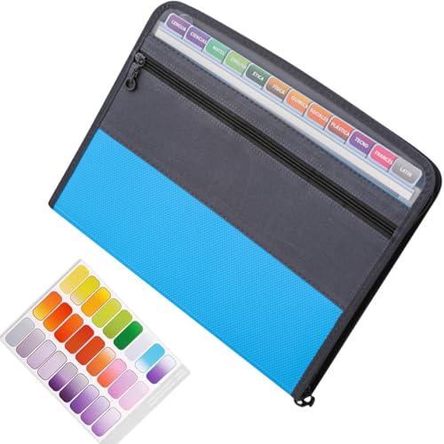Fächermappe Datei Organizer mit Reißverschluss, Mappe Ordner Datei Organizer, Erweiterbar Ordnungsmappe Mappe, Wasserdichte Akkordeonmappe, mit Farbigen Haftnotizen, für Büros, Häuser und Schulen Fächermappe Datei Organizer mit Reißverschluss, Mappe Ordner Datei Organizer, Erweiterbar Ordnungsmappe Mappe, Wasserdichte Akkordeonmappe, mit Farbigen Haftnotizen, für Büros, Häuser und Schulen von Deautie