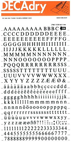Decadry Urkundenpapier, 3 Blatt von Buchstaben und Ziffern Transfer 6 mm schwarz Decadry Urkundenpapier, 3 Blatt von Buchstaben und Ziffern Transfer 6 mm schwarz von Decadry