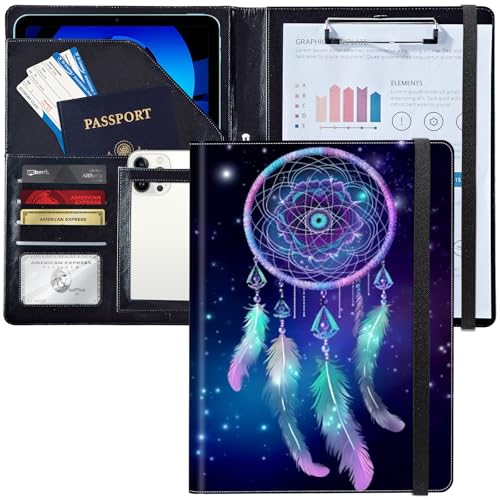 Padfolio/Portfolio-Ordner, Klemmbrett, blauer Fänger, rote Federn, personalisiertes Leder-Portfolio, Padfolio mit Lebenslauf-Dokumenten, Organizer, Briefgröße, A4, Schreibblock, Visitenkartenhalter Padfolio/Portfolio-Ordner, Klemmbrett, blauer Fänger, rote Federn, personalisiertes Leder-Portfolio, Padfolio mit Lebenslauf-Dokumenten, Organizer, Briefgröße, A4, Schreibblock, Visitenkartenhalter von Decahouy