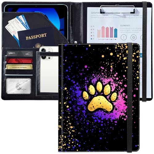 Padfolio/Portfolio-Ordner, Klemmbrett, personalisiertes Leder-Portfolio, Padfolio mit Lebenslauf-Dokumenten, Organizer, Briefgröße, A4, Schreibblock, Visitenkartenhalter für Männer und Frauen, bunter Padfolio/Portfolio-Ordner, Klemmbrett, personalisiertes Leder-Portfolio, Padfolio mit Lebenslauf-Dokumenten, Organizer, Briefgröße, A4, Schreibblock, Visitenkartenhalter für Männer und Frauen, bunter von Decahouy