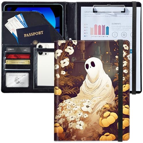 Padfolio/Portfolio-Ordner-Klemmbrett, ein Geist im Garten, personalisiertes Leder-Portfolio, Padfolio mit Lebenslauf-Dokumenten, Organizer, Briefgröße, A4, Schreibblock, Visitenkartenhalter für Männer Padfolio/Portfolio-Ordner-Klemmbrett, ein Geist im Garten, personalisiertes Leder-Portfolio, Padfolio mit Lebenslauf-Dokumenten, Organizer, Briefgröße, A4, Schreibblock, Visitenkartenhalter für Männer von Decahouy