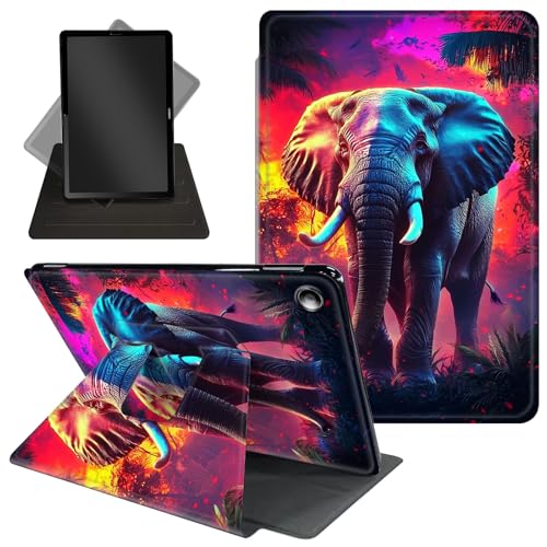 Schutzhülle für Amazon Kindle Fire HD 10 Tablet & Fire HD 10 Plus (11. Generation, Version 2021), 25,7 cm (10,1 Zoll), 360 Grad drehbarer Ständer, Schutzhülle, Aufwach- und Schlaf-Funktion, bunter von Decahouy