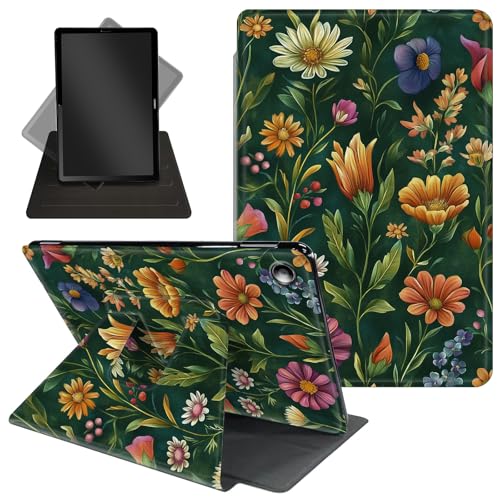 Schutzhülle für Amazon Kindle Fire HD 10 Tablet & Fire HD 10 Plus (11. Generation, Version 2021), 25,7 cm (10,1 Zoll), um 360 Grad drehbarer Ständer, Schutzhülle, Wake-Up/Sleep-Funktion, grüne bunte von Decahouy