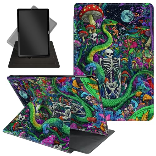 Schutzhülle für Amazon Kindle Fire Max 11 (Version 2023 13. Generation), um 360 Grad drehbarer Ständer, Schutzhülle mit automatischer Auf-/Schlaf-Funktion für Kindle Fire Max 11 Tablet, grüne Schlange von Decahouy