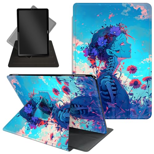 Schutzhülle für Kindle Paperwhite 17,8 cm (7 Zoll), 12. Generation 2024 und Kindle Colorsoft Signature Edition, niedlicher 360 Grad drehbarer Ständer, Folio-Schutzhülle mit automatischer Wake von Decahouy