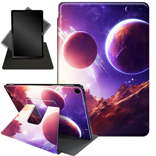 Schutzhülle für Samsung Galaxy Tab A9+/A9 Plus 27,8 cm (11 Zoll), Modell 2023 (SM-X210/X216/X218), um 360 Grad drehbarer Ständer, Schutzhülle mit automatischer Auf-/Schlaf-Funktion, Mond und Weltraum von Decahouy